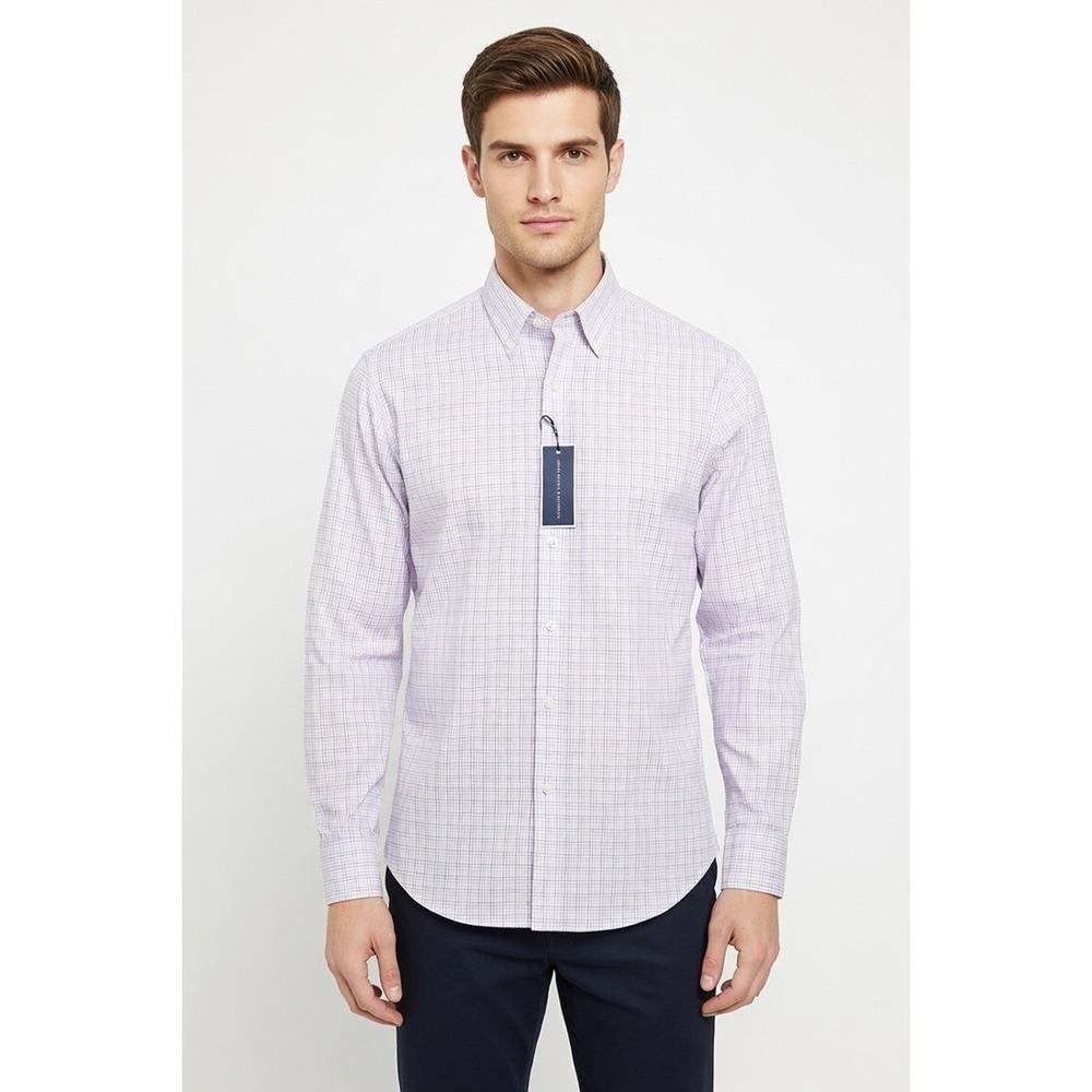 Holderness & Bourne The Purcell Shirt Mens Large Tailored Fit Stretch Check $168